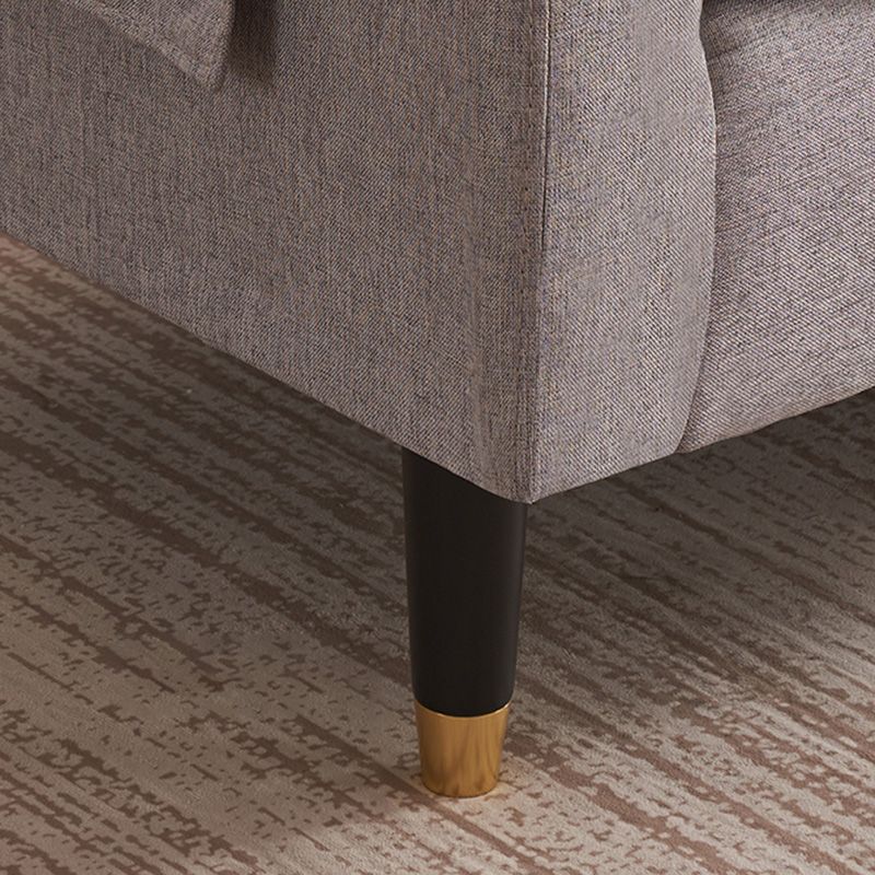 25" Wide Contemporary Sofa 3 Seater Tufted Pillows Fabric Seating with Storage