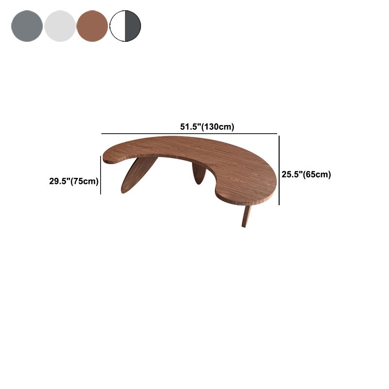 Unconventional Shape Office Desk Solid Wood Modern Writing Desk in Matte Finish Clearhalo 'furn' 'furn_office_desk' 'Furniture' 'Office Desks' 'Office Furniture' 'office_desk' 1200x1200_9dd77aca-df93-4ed1-878d-e9c6e3c24293