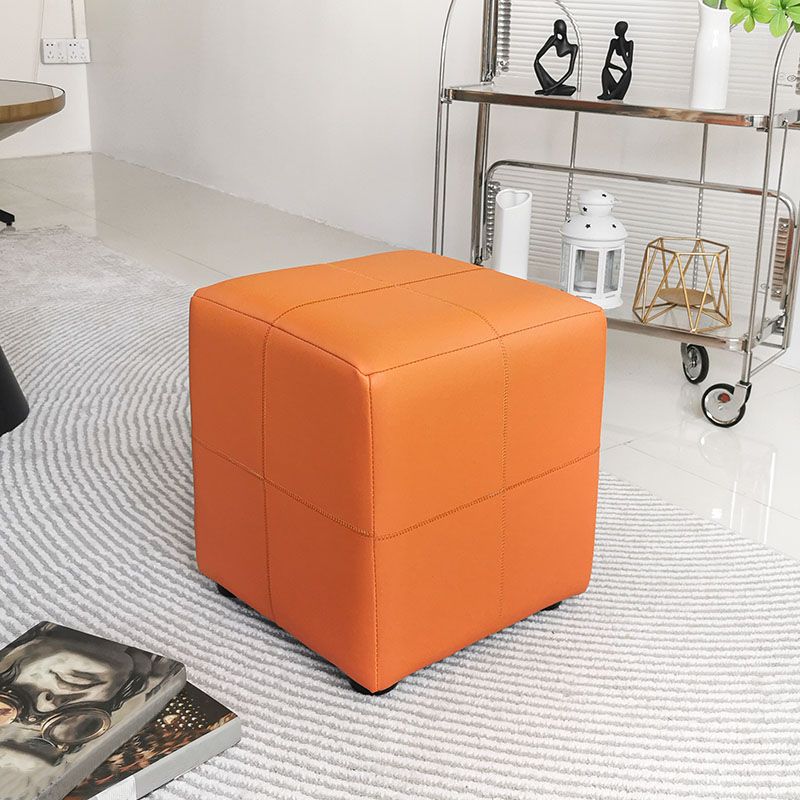 Luxury Pouf Ottoman Genuine Leather Upholstered Solid Color Square Ottoman Clearhalo 'furn' 'furn_ottomans_poufs' 'Furniture' 'Living Room Furniture' 'Ottomans & Poufs' 'ottomans_poufs' 1200x1200_9dd82e98-9aad-41a2-a4a2-e86fa0de425c