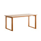 Mesa de comedor con pedestal doble de estilo moderno, mesa de madera de pino para comedor
