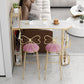 White Marble Bar Table with Specialty Table Top Double Pedestal Table- 41.3" H Clearhalo 'Bar Furniture' 'Bar Tables' 'bar_tables' 'furn' 'furn_bar_tables' 'Furniture' 'furniture_bar_tables' 'Kitchen & Dining Furniture' 1200x1200_9dd8759e-b6f1-4d45-af07-fc6137ee3ace