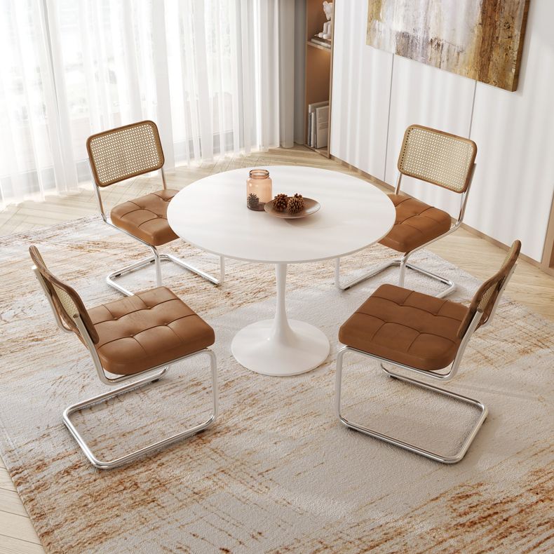 Round Tulip Base Modern Dining Table White Tone Fixed Table for Dining Room Clearhalo ' dining_table' 'Dining Tables & Seating' 'Dining Tables' 'furn' 'furn_dining_table' 'Furniture' 'furniture_dining_table' 'Kitchen & Dining Furniture' 'kitchen&dining_furn' 'kitchen' 'kitchen_dining_table' 1200x1200_9dd87f14-ed8f-4169-8bd6-06aeac4d63ec