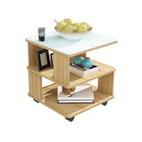 Quadrato con le ruote tavolino in legno da 19,69 "tavolo da fine