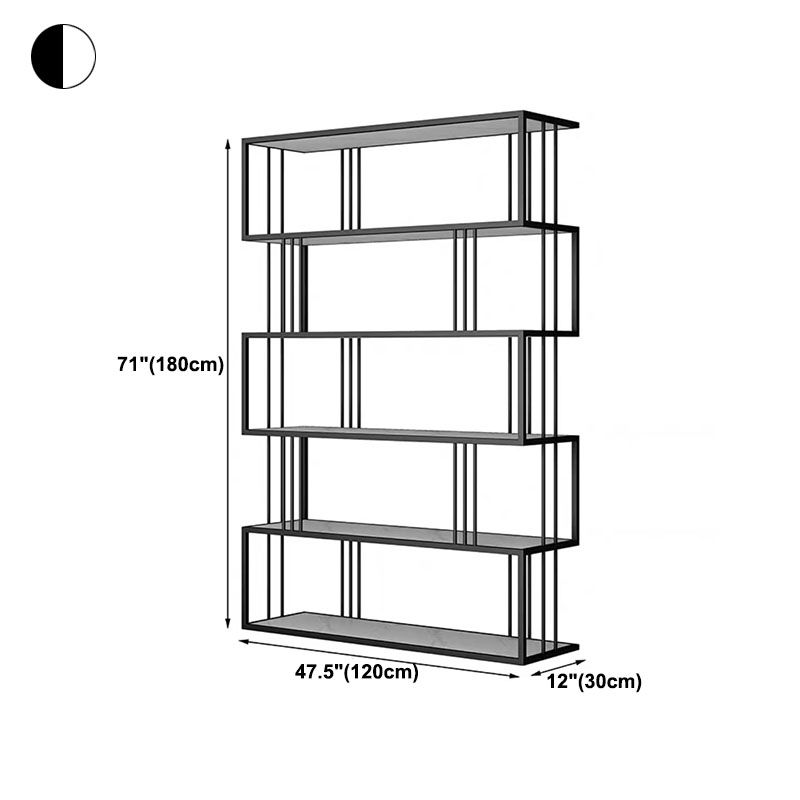 Open Vertical Etagere Bookshelf Industrial Iron Frame Manufactured Wood Shelf Bookshelf Clearhalo 'Bookcases' 'furn' 'furn_bookcases' 'Furniture' 'furniture_bookcases' 'kitchen' 'kitchen_bookcases' 'Living Room Furniture' 'Office Furniture' 1200x1200_9dd92153-3048-44dc-9868-c7f40f22b225