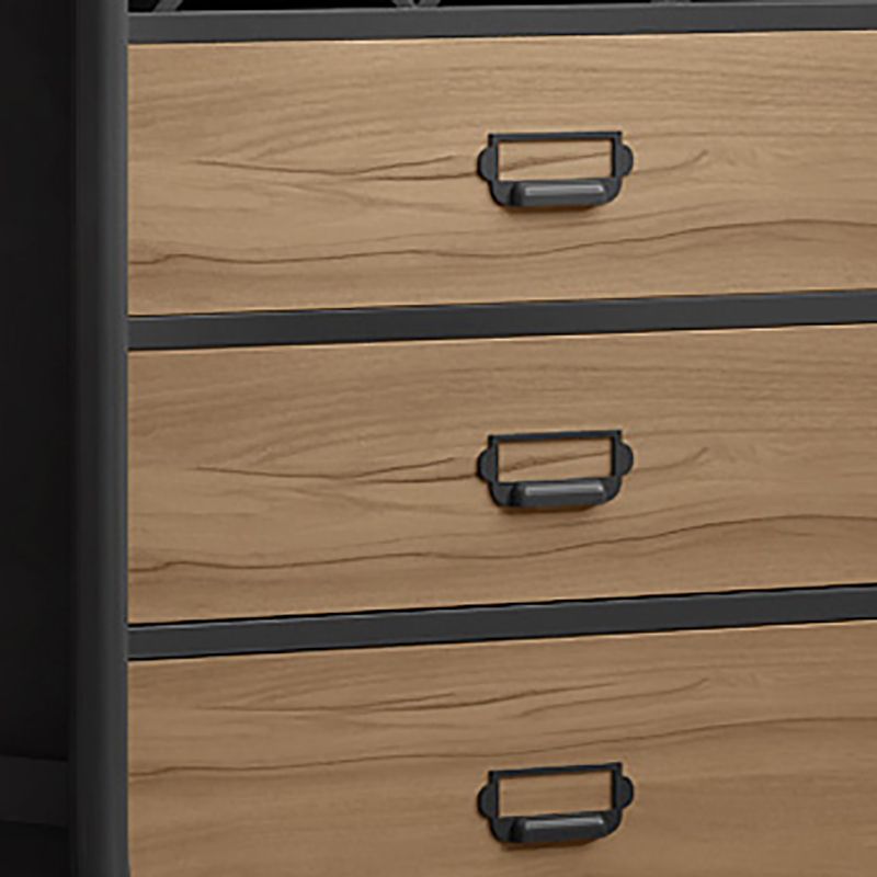 Modern 3-Drawer Wood Sideboard Open Storage Buffet Table with Wine Rack for Living Room Clearhalo 'buffet_sideboard' 'Buffets & Sideboards' 'furn' 'furn_buffet_sideboard' 'Furniture' 'furniture_buffet_sideboard' 'Kitchen & Dining Furniture' 1200x1200_9ddc73ed-0cc5-4f7b-b4d1-3f72f22be3db