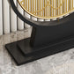 Tavolo con console altezza glam in pietra mezzo luna 1-scaffale 31,5 "
