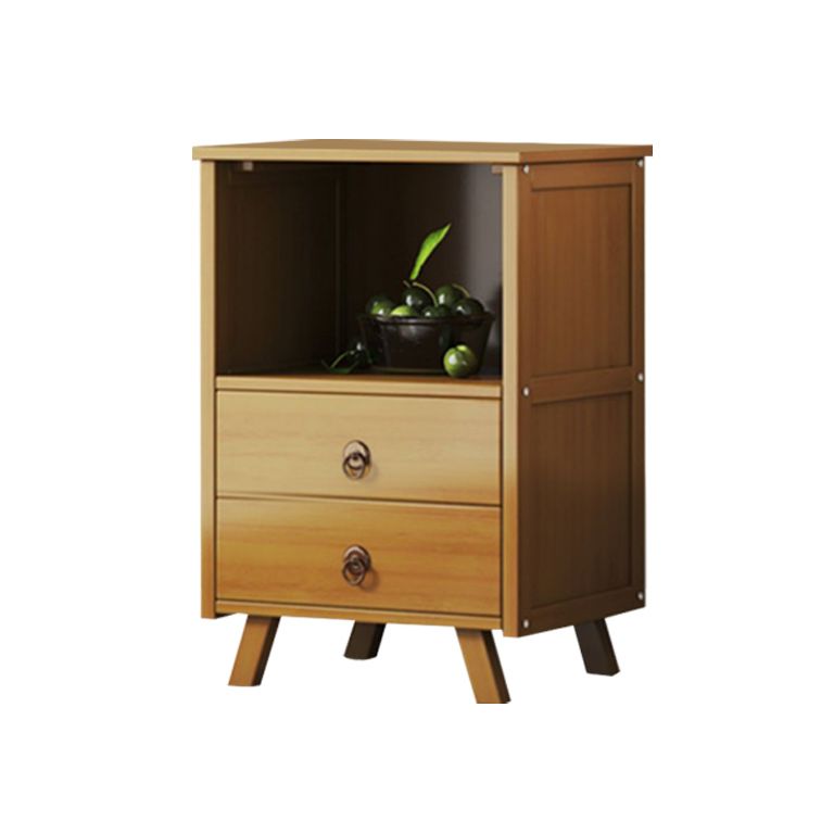 Mid-Century Accent Chest with Shelf and Drawers and Straight Legs