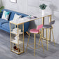 Industrial Bar Table Set 1/3 Pieces Faux Marble Rectangle Table and Stool Set