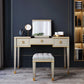 Solid Wood Make-up Vanity Mirrored Vanity Set with Padded Stool Clearhalo 'Bedroom Furniture' 'furn' 'furn_makeup_vanities' 'Furniture' 'Makeup Vanities' 'makeup_vanities' 1200x1200_9de0f98f-3b43-4210-ad67-7e57f045f3d5