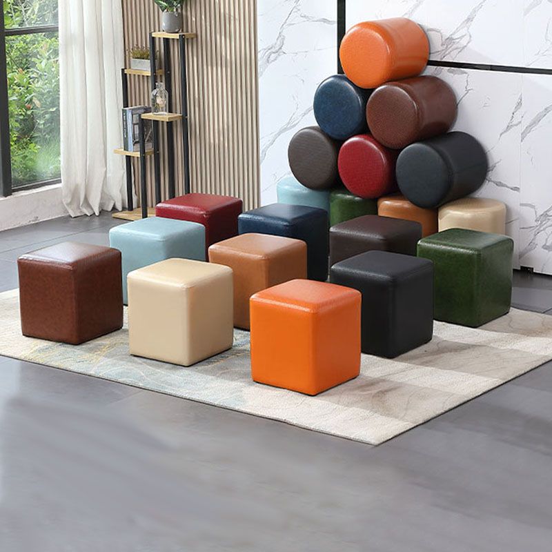 Orange Modern Pouf Water Resistant Solid Color Round Pouf for Drawing Room Clearhalo 'furn' 'furn_ottomans_poufs' 'Furniture' 'Living Room Furniture' 'Ottomans & Poufs' 'ottomans_poufs' 1200x1200_9de10295-6ae6-458f-85ce-b563c2121707