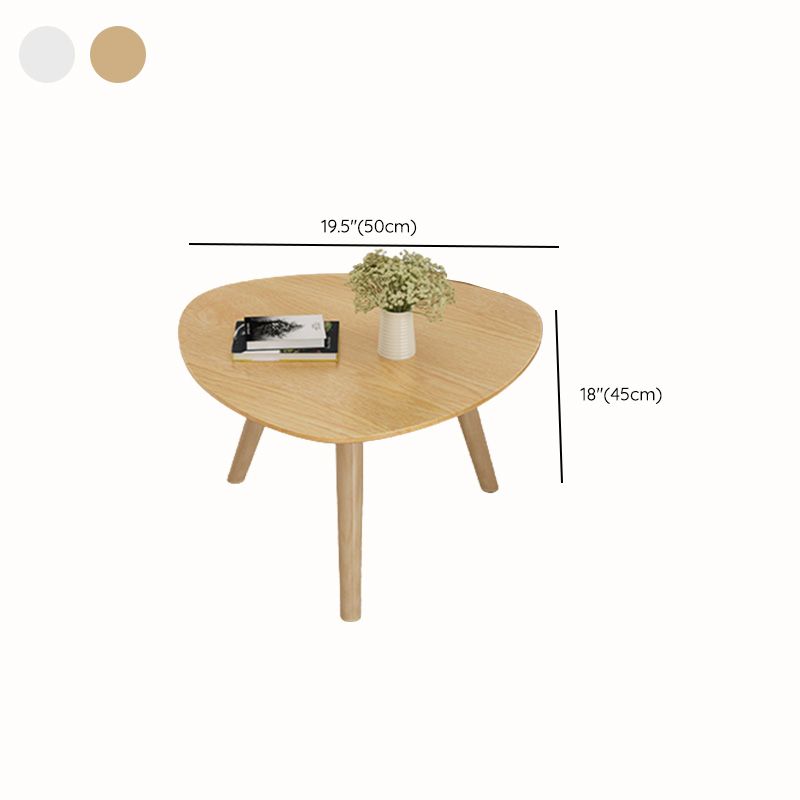 Massief houten salontafelset met 3 poten, moderne geometrische cocktailtafel