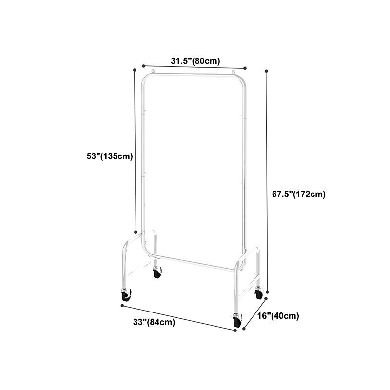 Industriële jas hanger zilveren metalen opbergkast rek met castors