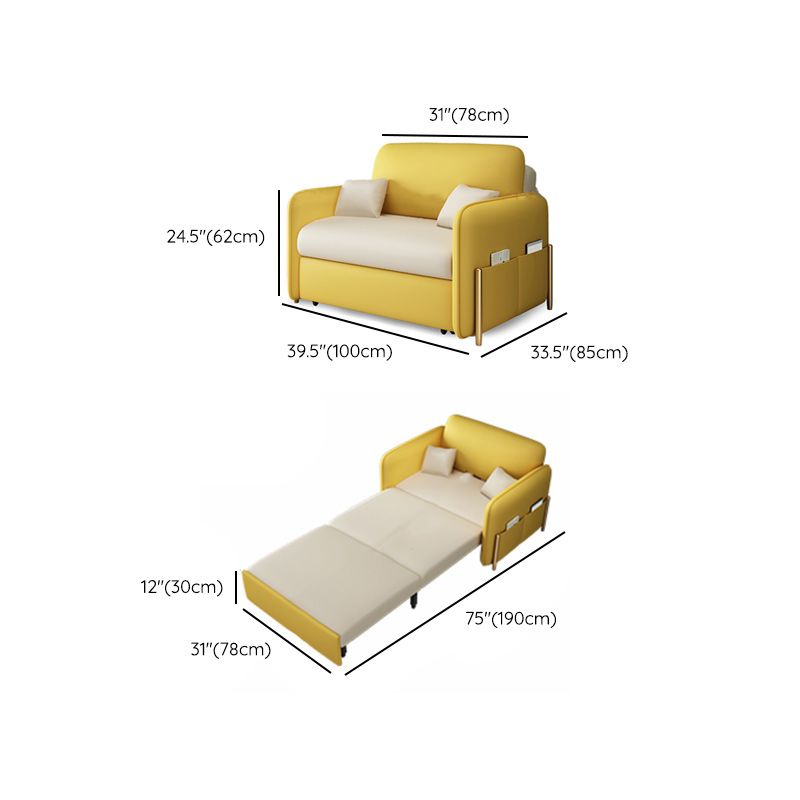 Pillow Back Futon Sleeper Sofa Faux Leather Sleeper Sofa with Storage Clearhalo 'furn' 'furn_futons' 'Furniture' 'Futons & Daybeds' 'Futons' 'Living Room Furniture' 1200x1200_9de213f6-bd29-476b-9715-34593ac7fbeb