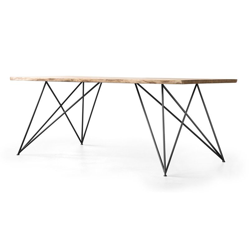 Traditional Luxury Rectangle Dining Room Table Solid Wood Table with 4 Metal Legs Clearhalo ' dining_table' 'Dining Tables & Seating' 'Dining Tables' 'Furniture' 'furniture_dining_table' 'Kitchen & Dining Furniture' 'kitchen&dining_furn' 'kitchen' 'kitchen_dining_table' 1200x1200_9de28056-444d-4fa9-96c6-f8130846d569