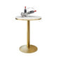 Glam 1/3/5 Pieces Bar Table Set Round Stone Counter Table with High Stools Clearhalo 'Bar Furniture' 'furn' 'furn_home_bar_bar_sets' 'Furniture' 'Home Bars & Bar Sets' 'home_bar_bar_sets' 'Kitchen & Dining Furniture' 1200x1200_9de2c76d-d76e-434d-9593-94a3c72d35fe