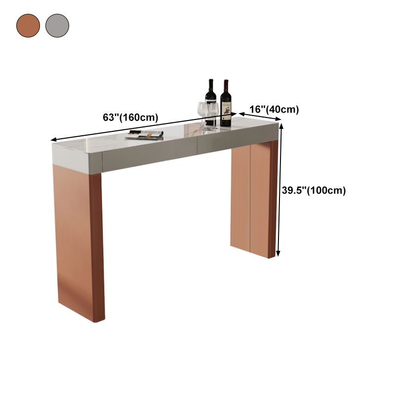 Contemporary Rectangle Bar Counter Table Sintered Stone Dining Table for Kitchen Clearhalo 'Bar Furniture' 'Bar Tables' 'bar_tables' 'furn' 'furn_bar_tables' 'Furniture' 'furniture_bar_tables' 'Kitchen & Dining Furniture' 1200x1200_9de3c461-64a5-46fb-909f-5fba3d9b620a