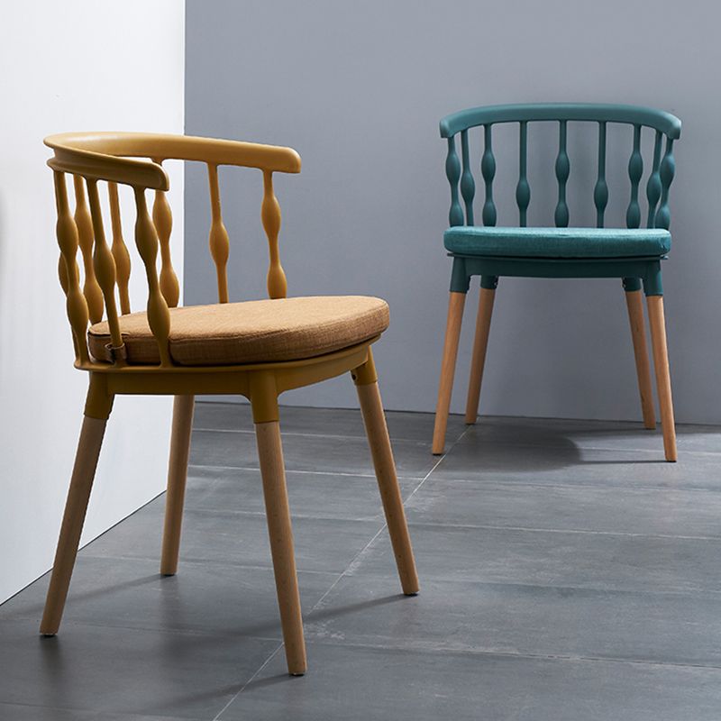 Scandinavian Beech Windsor Back Side Chair Candy Colors Wood Dining Chair (Set of 4) Clearhalo ' kitchen&dining_furn' 'Dining Chairs' 'Dining Tables & Seating' 'dining_chair' 'furn' 'furn_dining_chair' 'Furniture' 'furniture_dining_chair' 'Kitchen & Dining Furniture' 'kitchen' 1200x1200_9de3cd2b-26c8-4688-a6bf-a58685fc3925