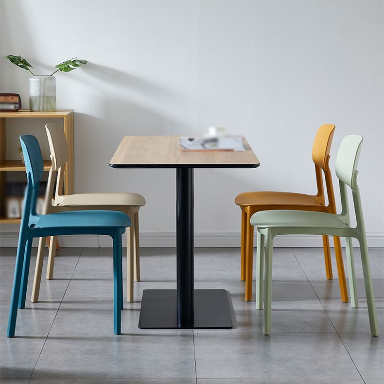 Plastic Contemporary Dining Room Chair Matte Finish Open Back Dining Side Chair Clearhalo ' kitchen&dining_furn' 'Dining Chairs' 'Dining Tables & Seating' 'dining_chair' 'furn' 'furn_dining_chair' 'Furniture' 'furniture_dining_chair' 'Kitchen & Dining Furniture' 'kitchen' 1200x1200_9de9976a-7159-4ae0-af8f-5d0441c5d7bb