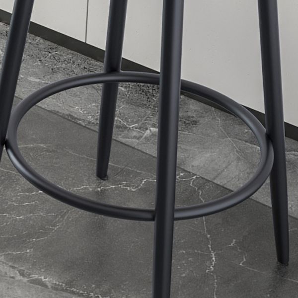 Modern Armless Backrest Counter Stool Iron Kitchen Bar Stool with Velvet Cushion and Pedal Clearhalo 'Bar Furniture' 'Bar Stools' 'bar_stools' 'furn' 'furn_bar_stools' 'Furniture' 'furniture_bar_stools' 'Kitchen & Dining Furniture' 1200x1200_9dea0ae6-ad9d-4833-b801-9e42202488dd