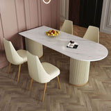 Traditional Luxury Dining Table White Top Specialty Dining Table for Home Clearhalo 'Dining Tables & Seating' 'Dining Tables' 'dining_table' 'furn' 'furn_dining_table' 'Furniture' 'Kitchen & Dining Furniture' 1200x1200_9debae07-f198-47f5-a349-a584fe91fcf6