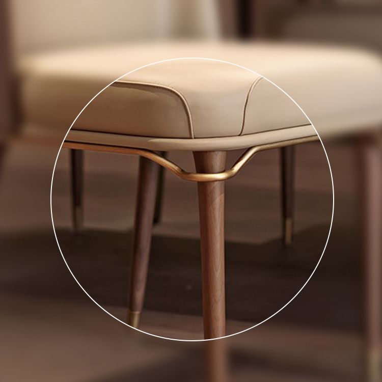 Modern Restaurant Parsons Side Chair Leather Dining Chair with Walnut Legs Clearhalo ' kitchen&dining_furn' 'Dining Chairs' 'Dining Tables & Seating' 'dining_chair' 'furn' 'furn_dining_chair' 'Furniture' 'furniture_dining_chair' 'Kitchen & Dining Furniture' 'kitchen' 1200x1200_9deea62d-01cf-43b8-8942-2d1d3b118485