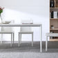 Contemporary Sintered Stone Top White Dining Table Rectangle Shape Dining Table with 4 Legs Base Clearhalo ' dining_table' 'Dining Tables & Seating' 'Dining Tables' 'Furniture' 'furniture_dining_table' 'Kitchen & Dining Furniture' 'kitchen&dining_furn' 'kitchen' 'kitchen_dining_table' 1200x1200_9df0f15b-558c-4c2b-ae87-b705ccfe85f4