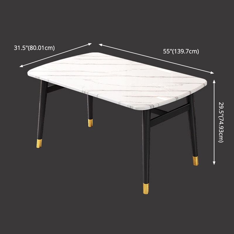 Minimalist Style MDF Top Dining Table Set of Rectangle Shape for Formal Dinette Set Clearhalo 'Dining Room Sets' 'Dining Tables & Seating' 'dining_room_set' 'furn' 'furn_dining_room_set' 'Furniture' 'furniture_dining_room_set' 'Kitchen & Dining Furniture' 'kitchen&dining_furn' 'kitchen' 1200x1200_9df122d1-b9e9-4cce-a4f6-807d15a50fe2