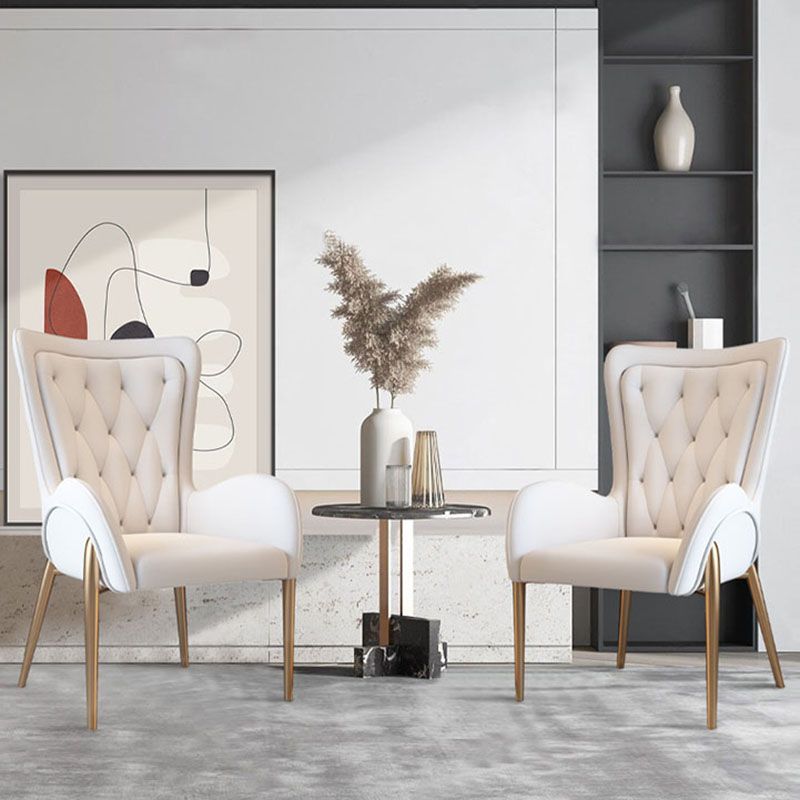 Glam Metal Arm Dining Chair Upholstered Dining Side Chair for Home Use Clearhalo ' kitchen&dining_furn' 'Dining Chairs' 'Dining Tables & Seating' 'dining_chair' 'furn' 'furn_dining_chair' 'Furniture' 'furniture_dining_chair' 'Kitchen & Dining Furniture' 'kitchen' 1200x1200_9df16f0c-ccab-40ce-9593-cab0955de8a4