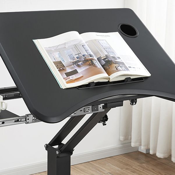 Contemporary Pedestal Writing Desk Folding Office Desk with Metal Legs Clearhalo 'furn' 'furn_office_desk' 'Furniture' 'Office Desks' 'Office Furniture' 'office_desk' 1200x1200_9df18813-0ac2-4887-a2e7-0a967eb6e3e7