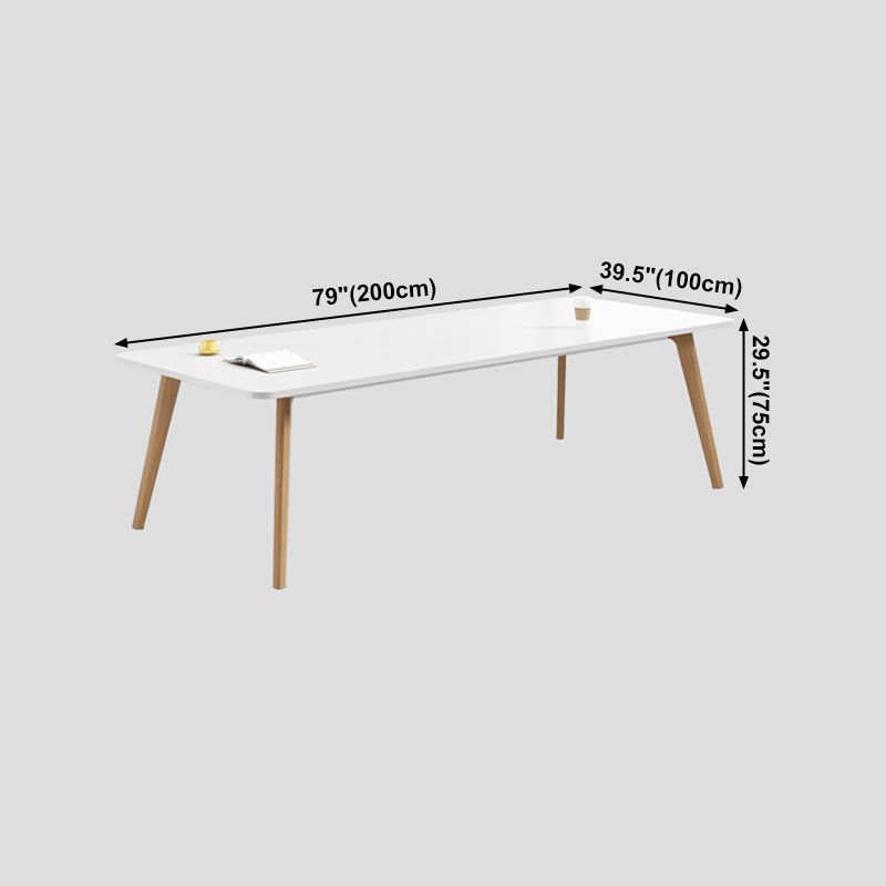 Manufactured Wood Contemporary Rectangle Table White Wood Top Table with 4 Legs Clearhalo ' dining_table' 'Dining Tables & Seating' 'Dining Tables' 'furn' 'furn_dining_table' 'Furniture' 'furniture_dining_table' 'Kitchen & Dining Furniture' 'kitchen&dining_furn' 'kitchen' 'kitchen_dining_table' 1200x1200_9df25d06-f3d0-4701-b76d-6f703ffa4f9d