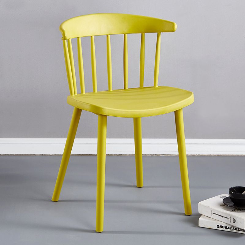 Plastic Scandinavian Armless Chair Windsor Back Indoor-Outdoor Chair Clearhalo 'Dining Chairs' 'Dining Tables & Seating' 'dining_chair' 'furn' 'furn_dining_chair' 'Furniture' 'furniture_dining_chair' 'Kitchen & Dining Furniture' 1200x1200_9df3375a-4d44-45d0-9b4e-93882211e1a4