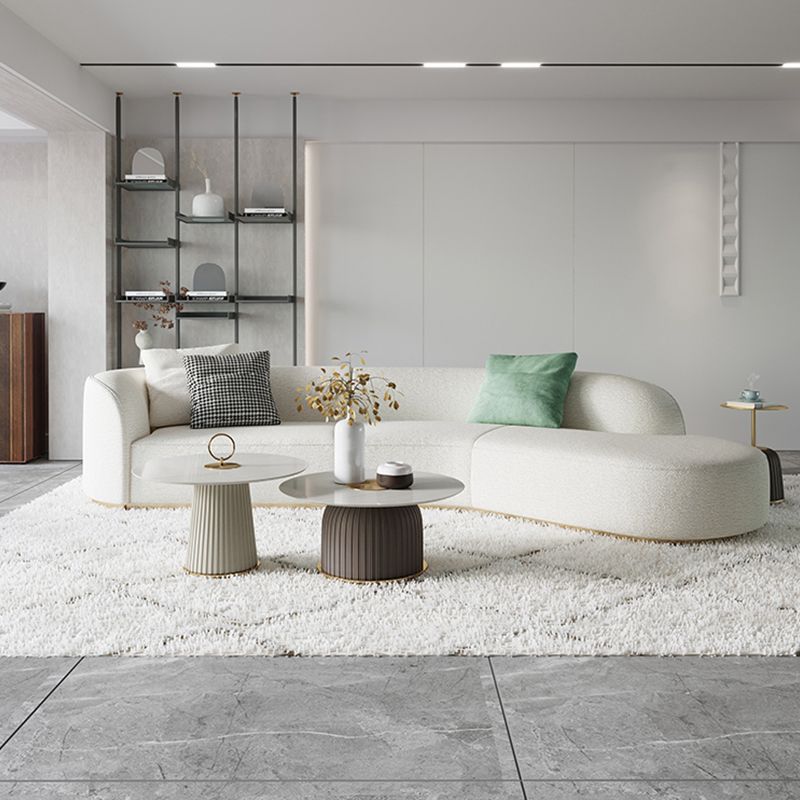 Ultra-Modern Polyester Blend Tight Back Sofa 27.56"High Tuxedo Arm Sofa Clearhalo 'furn' 'furn_sectionals' 'Furniture' 'furniture_sectionals' 'kitchen' 'kitchen_sectionals' 'Living Room Furniture' 'Sectionals' 1200x1200_9df37c7b-1613-41cc-9be2-78933482c267