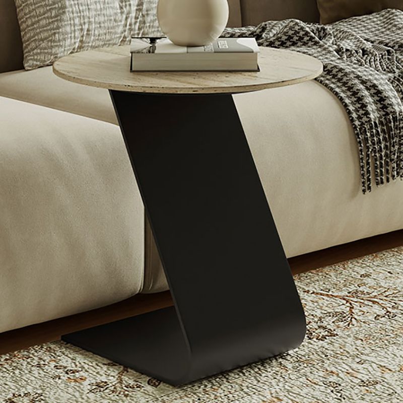 Mesa de centro minimalista de pizarra, juegos de mesa de centro redondos para sala de estar