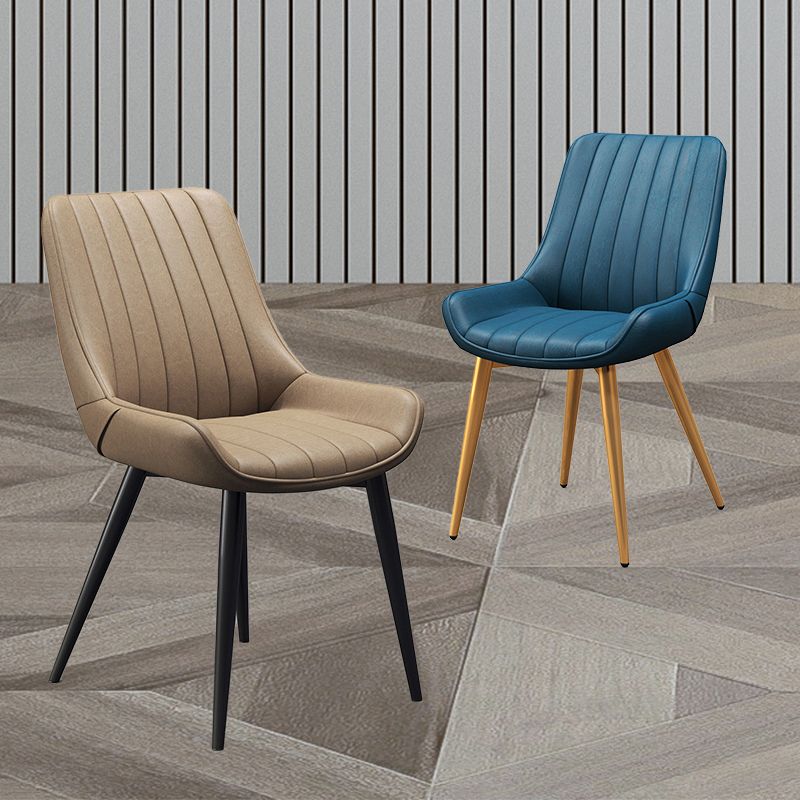 Upholstered Leather Dining Armchairs Solid Back Arm Chairs with Metal Legs Clearhalo ' kitchen&dining_furn' 'Dining Chairs' 'Dining Tables & Seating' 'dining_chair' 'furn' 'furn_dining_chair' 'Furniture' 'furniture_dining_chair' 'Kitchen & Dining Furniture' 'kitchen' 1200x1200_9df616ed-858d-44ab-907f-80e3d02ebde2