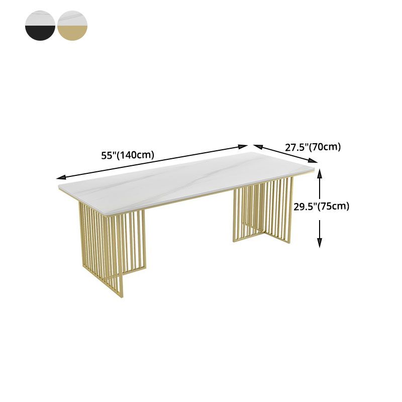 長方形のホームオフィスライティングデスクインダストリアルスタイルスレッドベースオフィスデスク