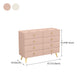 Commode de chambre blanche et rose, coffre de rangement en bois de style moderne avec plusieurs tiroirs