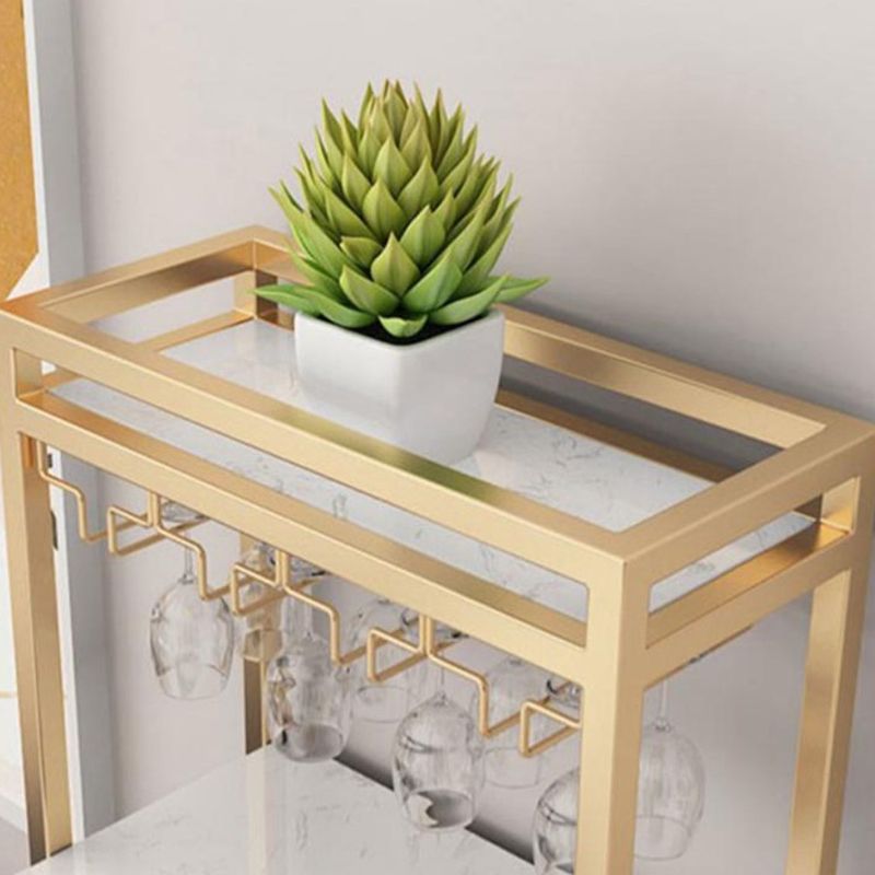 Table de bar moderne table de pub en marbre artificiel avec étagère, seulement table