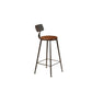 Industrial Armless Dining Stool Low Back Bar Stool with Metal Base