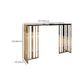 Tavolo della console glam tavolo accento rettangolo in marmo in oro, altezza 31,5 pollici