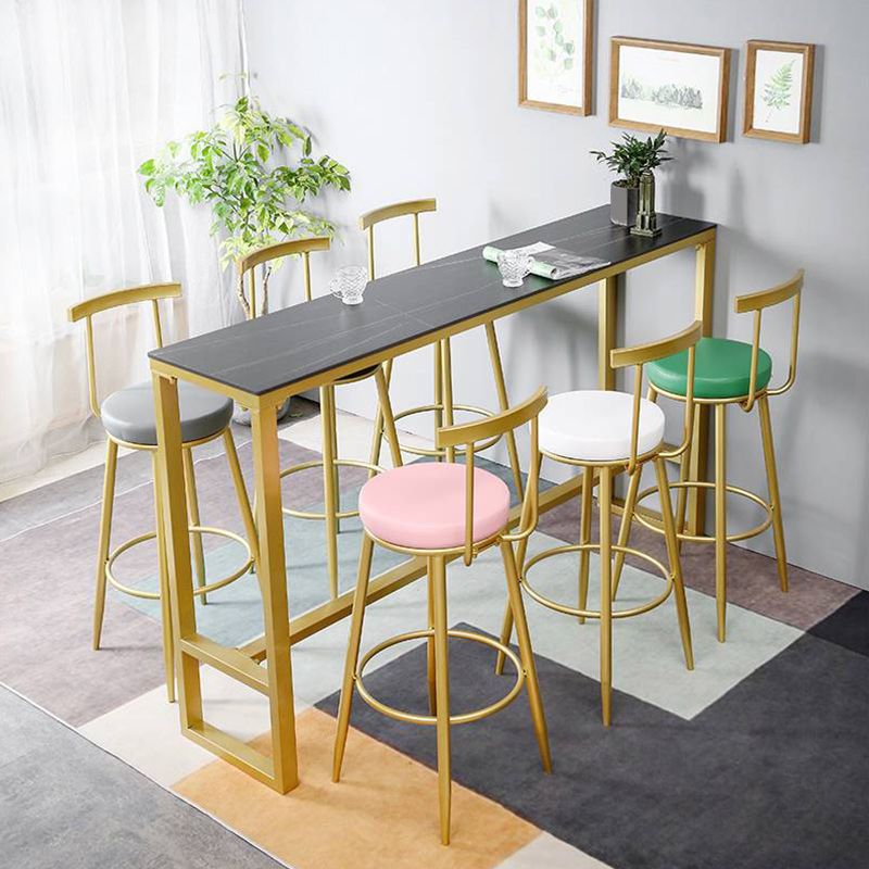 Noordse balktafel Rechthoek Stone Top Bistro Table met pedaal