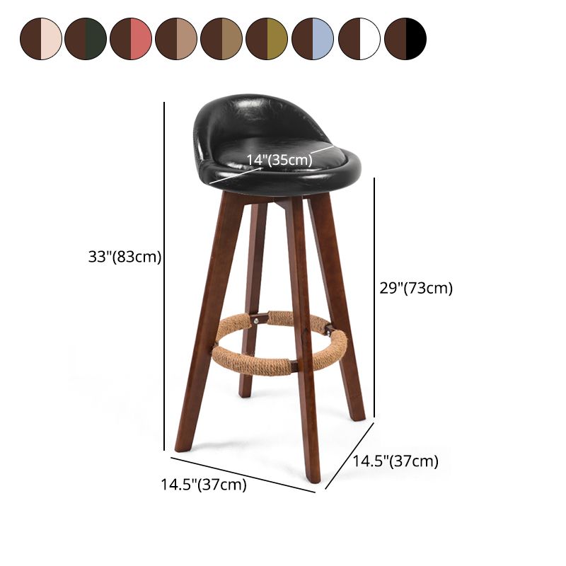 Modern Backrest Counter Stool Wood Cashier Bar Stool with Cushion and Pedal Clearhalo 'Bar Furniture' 'Bar Stools' 'bar_stools' 'furn' 'furn_bar_stools' 'furniture_bar_stools' 'Kitchen & Dining Furniture' 'kitchen&dining_furn' 'kitchen' 'kitchen_furn' Furniture' 1200x1200_9df8f9af-5d43-4ef8-bf20-694810deb809