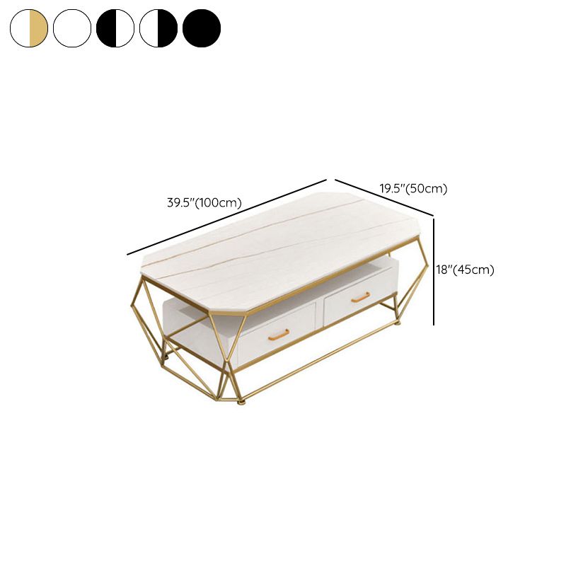 Slate Rectangular Coffee Table Golden Frame Abstract Cocktail Table with Drawer Clearhalo 'Coffee & Accent Tables' 'Coffee Tables' 'coffee_tables' 'furn' 'furn_coffee_tables' 'Furniture' 'Living Room Furniture' 1200x1200_9df9fea3-b9d1-40e4-a7d3-b27b73900cd5