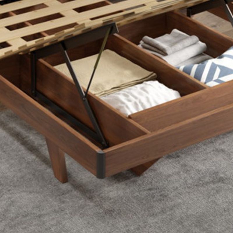 Espresso Wood Panneau lit rembourré la tête de lit standard de lit standard Rangement