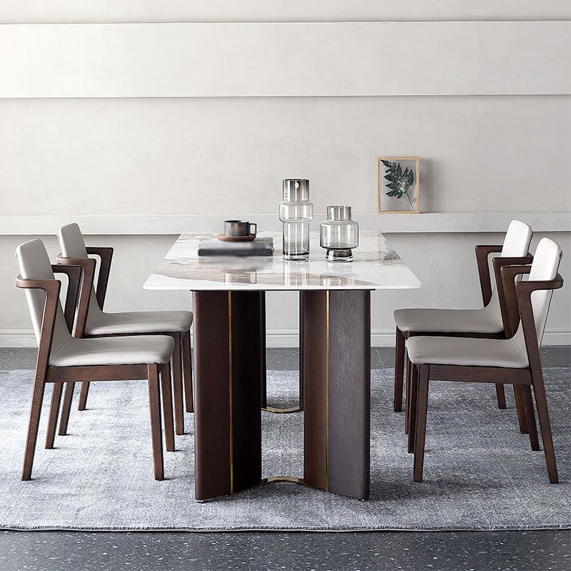 Designer Style Sintered Stone Dining Set Rectangle 1/2/5/7 Pieces Dining Table Set Clearhalo 'Dining Room Sets' 'Dining Tables & Seating' 'dining_room_set' 'furn' 'furn_dining_room_set' 'Furniture' 'furniture_dining_room_set' 'Kitchen & Dining Furniture' 1200x1200_9dfcbc89-9518-4e42-8b5a-40aadf72e677