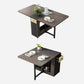 Foldable Artificial Wooden Top Table Rectangle Extendable Table with Storage Trestle Base Clearhalo ' dining_table' 'Dining Tables & Seating' 'Dining Tables' 'furn' 'furn_dining_table' 'Furniture' 'furniture_dining_table' 'Kitchen & Dining Furniture' 'kitchen&dining_furn' 'kitchen' 'kitchen_dining_table' 1200x1200_9dfe6b57-9433-4359-b4d5-ef4d442565c8