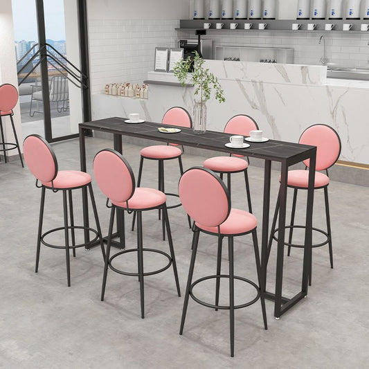 Industrial Style Rectangle Bar Table Stone Fixed Bar Dining Table Clearhalo 'Bar Furniture' 'Bar Tables' 'bar_tables' 'furn' 'furn_bar_tables' 'Furniture' 'Kitchen & Dining Furniture' 1200x1200_9dff1302-694a-441a-b7e5-dfcac066ee02