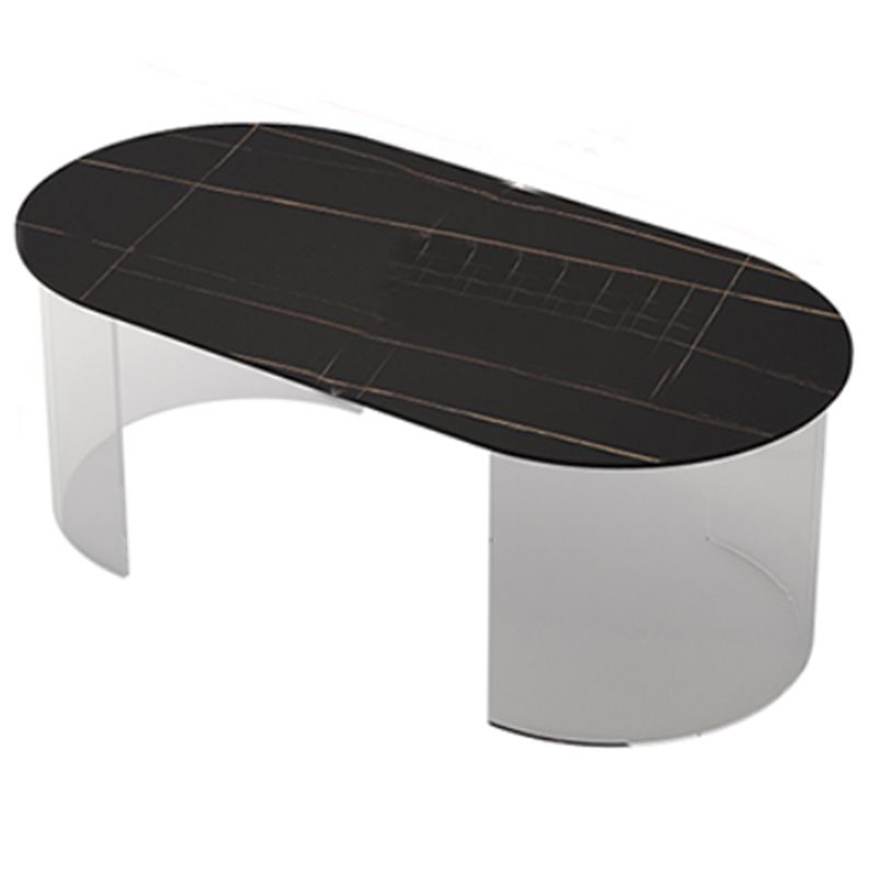 Tavolino moderno da caffè 17,71 "tavolino alto con 2 gambe acriliche