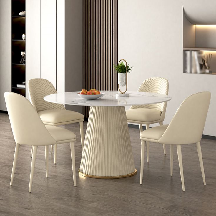 Nordic 1/2/5/7 Pieces Round Dinette Set with Sintered Stone Table and Chairs Furniture Clearhalo 'Dining Room Sets' 'Dining Tables & Seating' 'dining_room_set' 'furn' 'furn_dining_room_set' 'Furniture' 'furniture_dining_room_set' 'Kitchen & Dining Furniture' 'kitchen&dining_furn' 'kitchen' 1200x1200_9dff8123-7021-4cb1-bb37-366e6a396d00