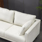 Contemporary Faux Leather Sofa with 2 Pillows Square Arm Settee