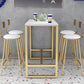 Glam 1/2/3/5 Pieces Counter Set Coffee Shop Trestle Stone Table and Stool Set